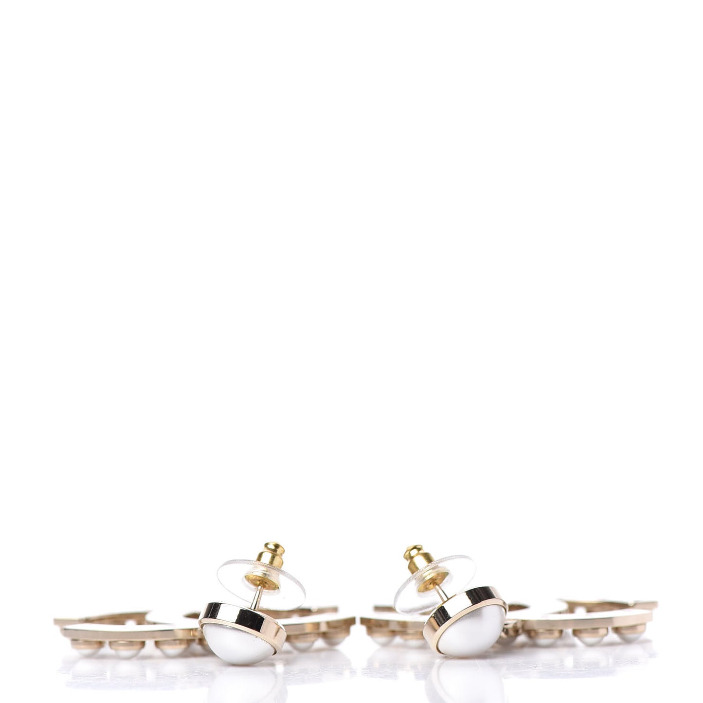 Pearl CC Drop Earrings Gold