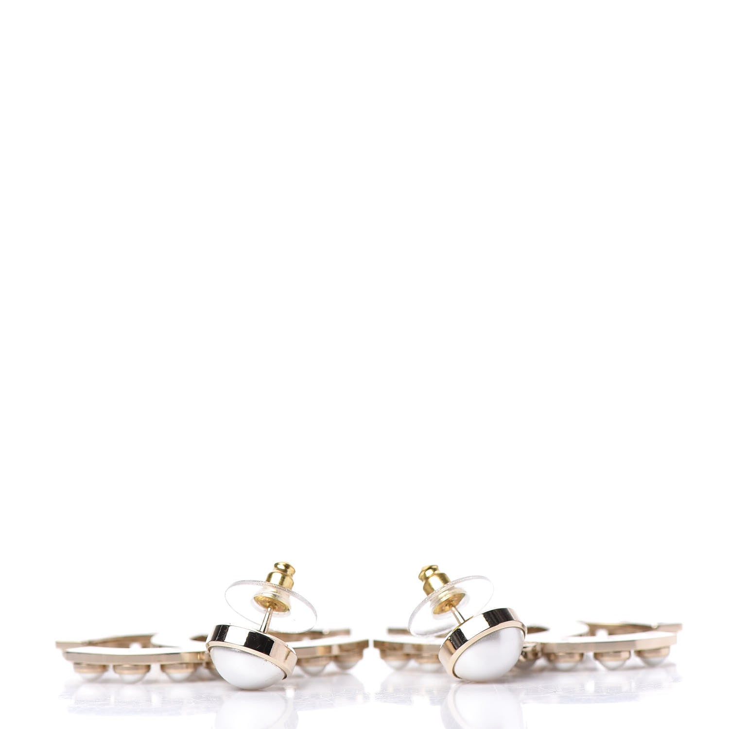 Chanel Pearl CC Drop Earrings Gold 3 of 5