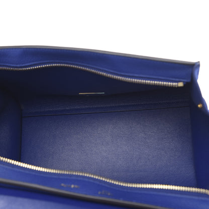 Celine Drummed Calfskin Suede Small Trapeze Indigo 4 of 9
