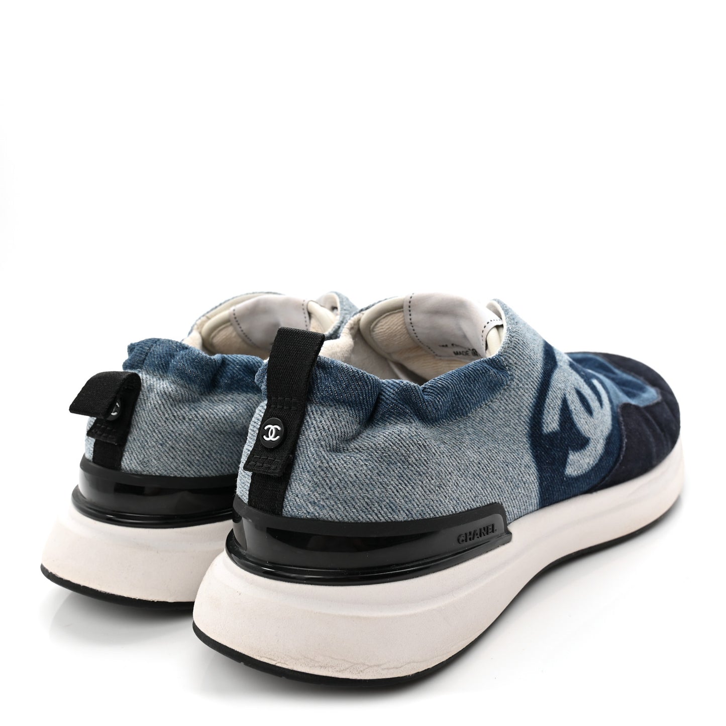 Denim Suede Calfskin Mens CC Sneakers 45 Dark Blue