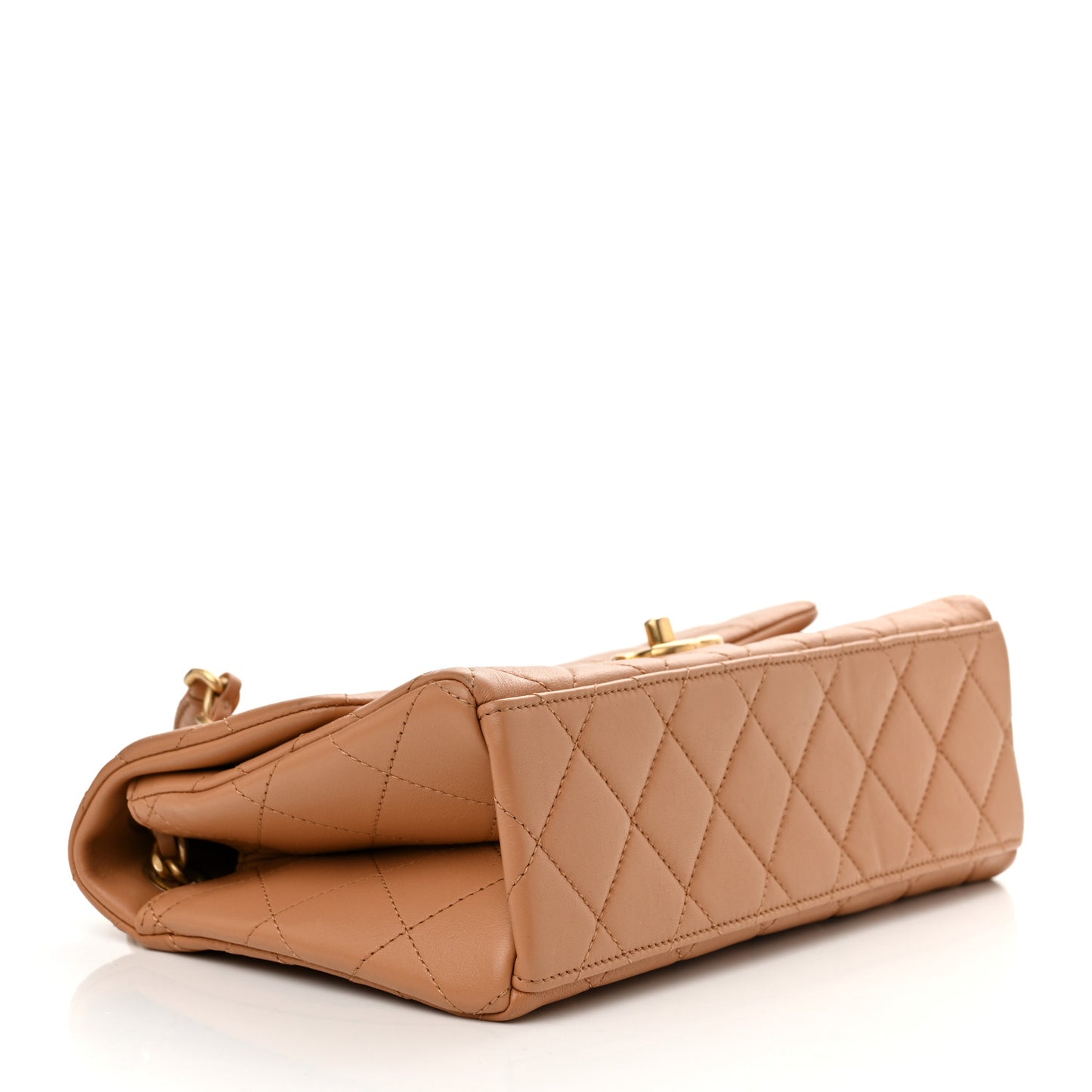 Lambskin Quilted Chaine Lettre Flap Brown