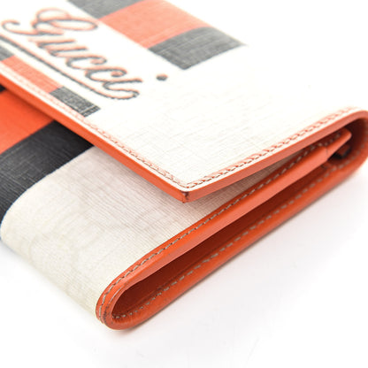 Gucci GG Plus Monogram Web Stripe Joy Card Case Wallet Orange White 12 of 15