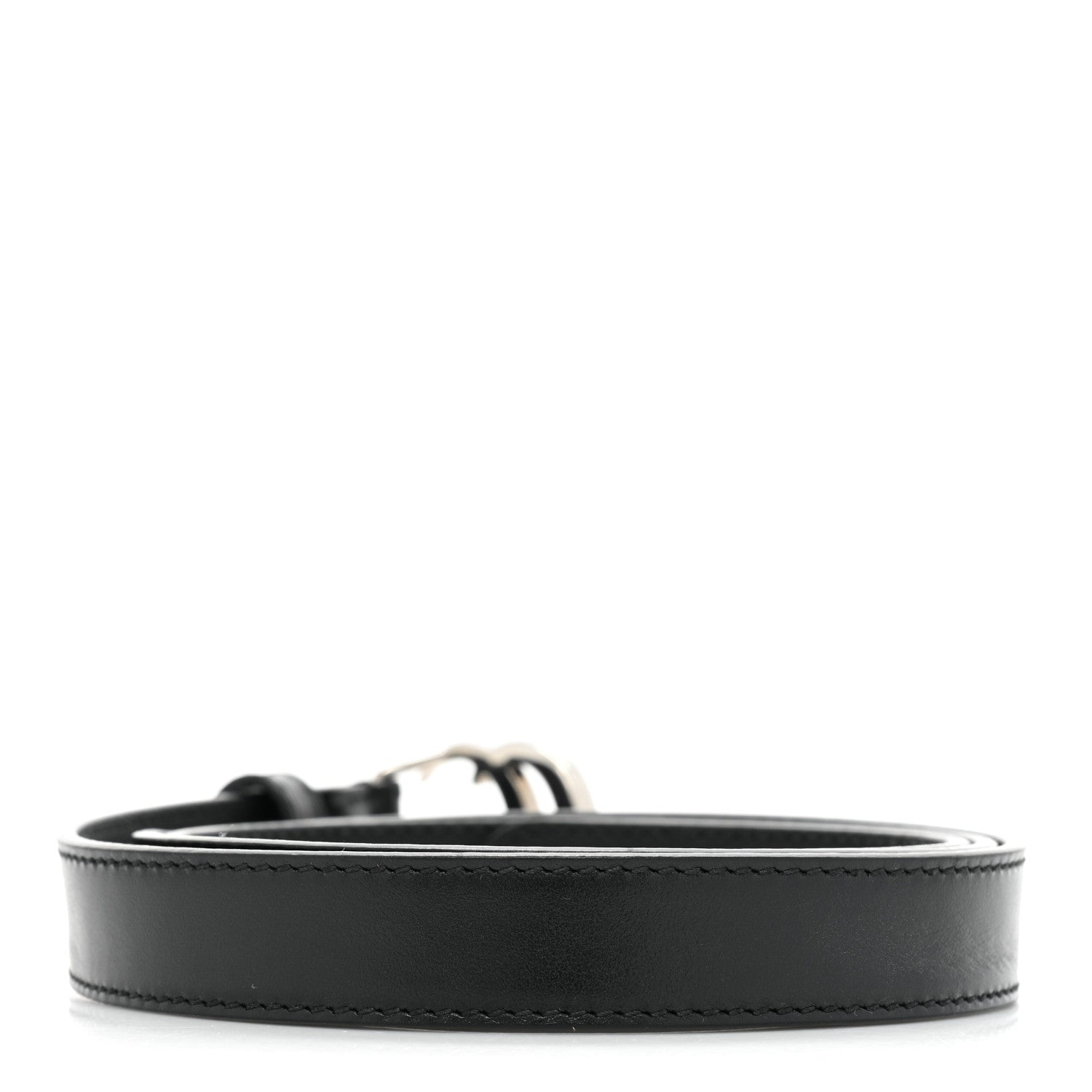 Gucci Plutone Calfskin Palladium Double G 20mm Belt 90 36 Black 2 of 4