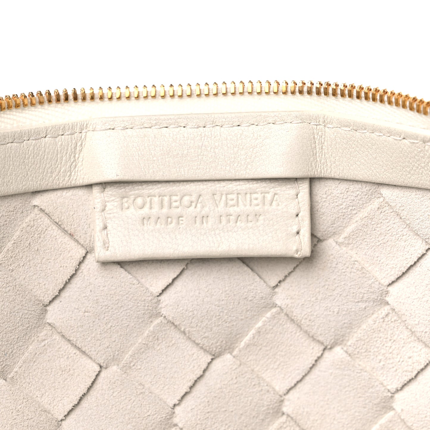 Nappa Intrecciato Medium Turn Pouch White