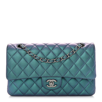 Chanel Metallic Lambskin Quilted Medium Double Flap Turquoise 1 of 10