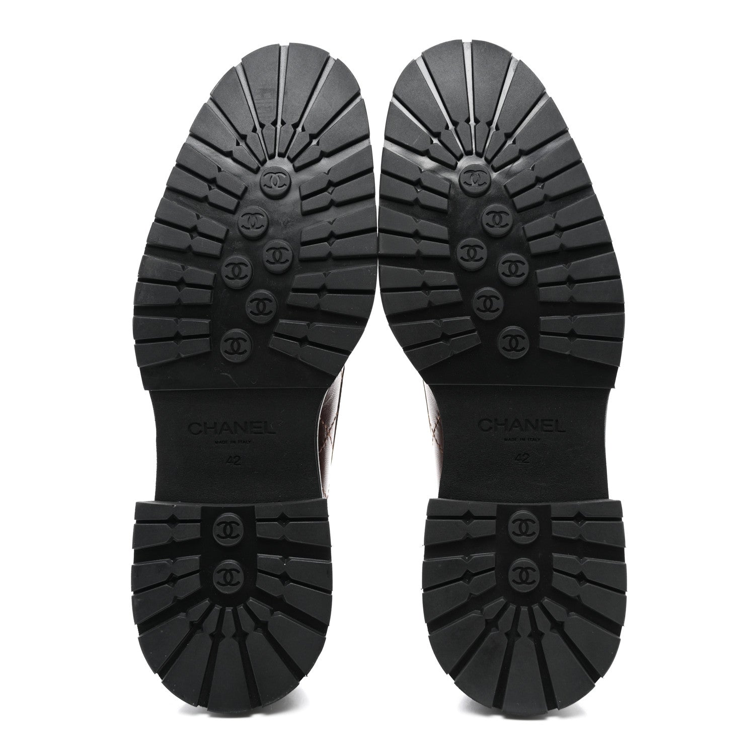Chanel Calfskin Quilted CC Mocassin Loafers 42 Brown 5 of 8