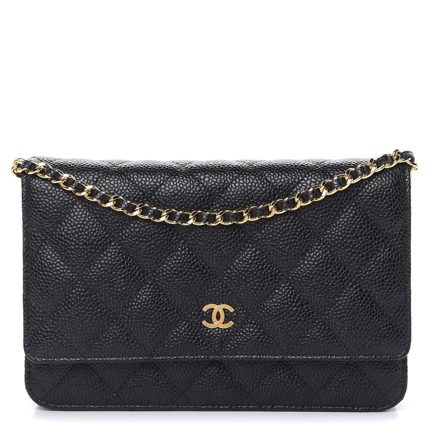Caviar Quilted Wallet On Chain WOC Black