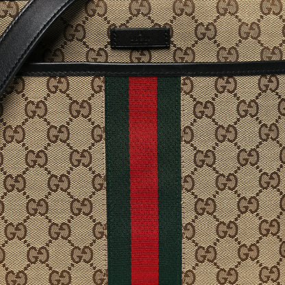 Gucci GG Monogram Web Flat Messenger Bag Black 8 of 10
