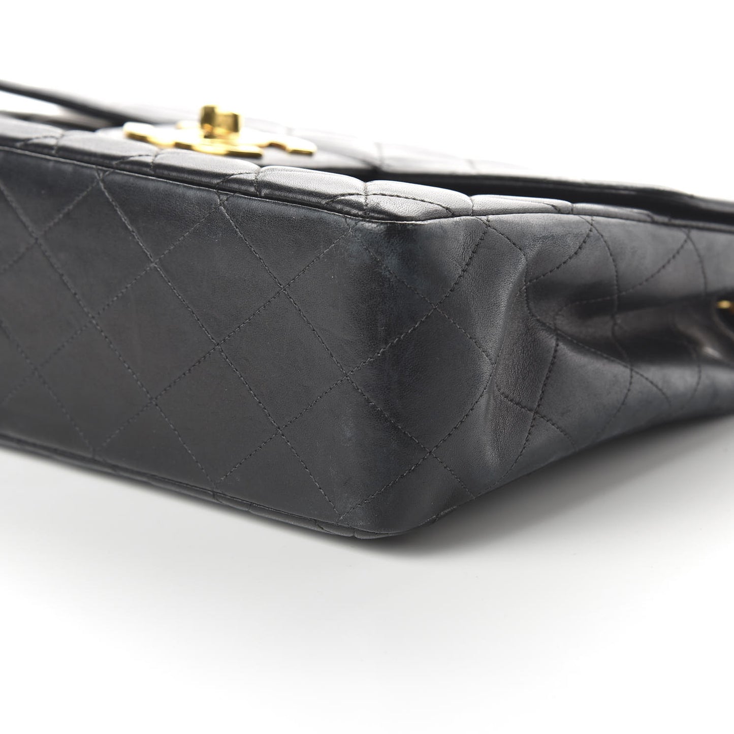 Lambskin Quilted Jumbo Single Flap Black