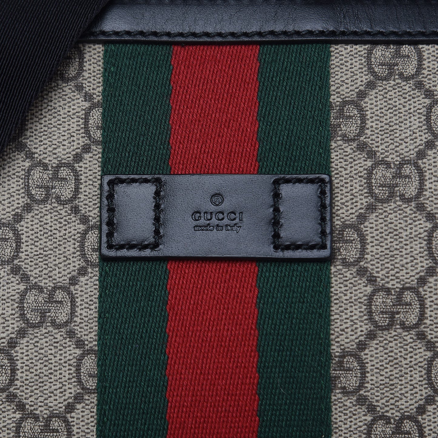 GG Supreme Monogram Web Messenger Bag Black