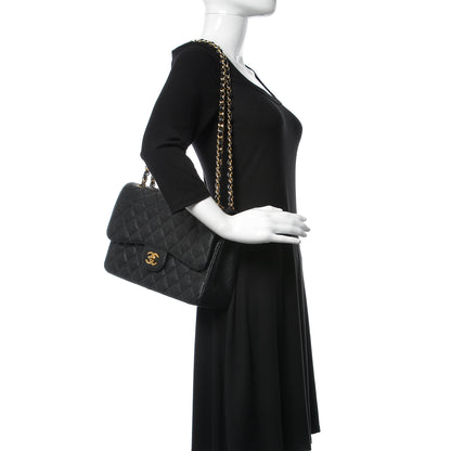 Chanel Caviar Quilted Jumbo Double Flap Black 2 of 10