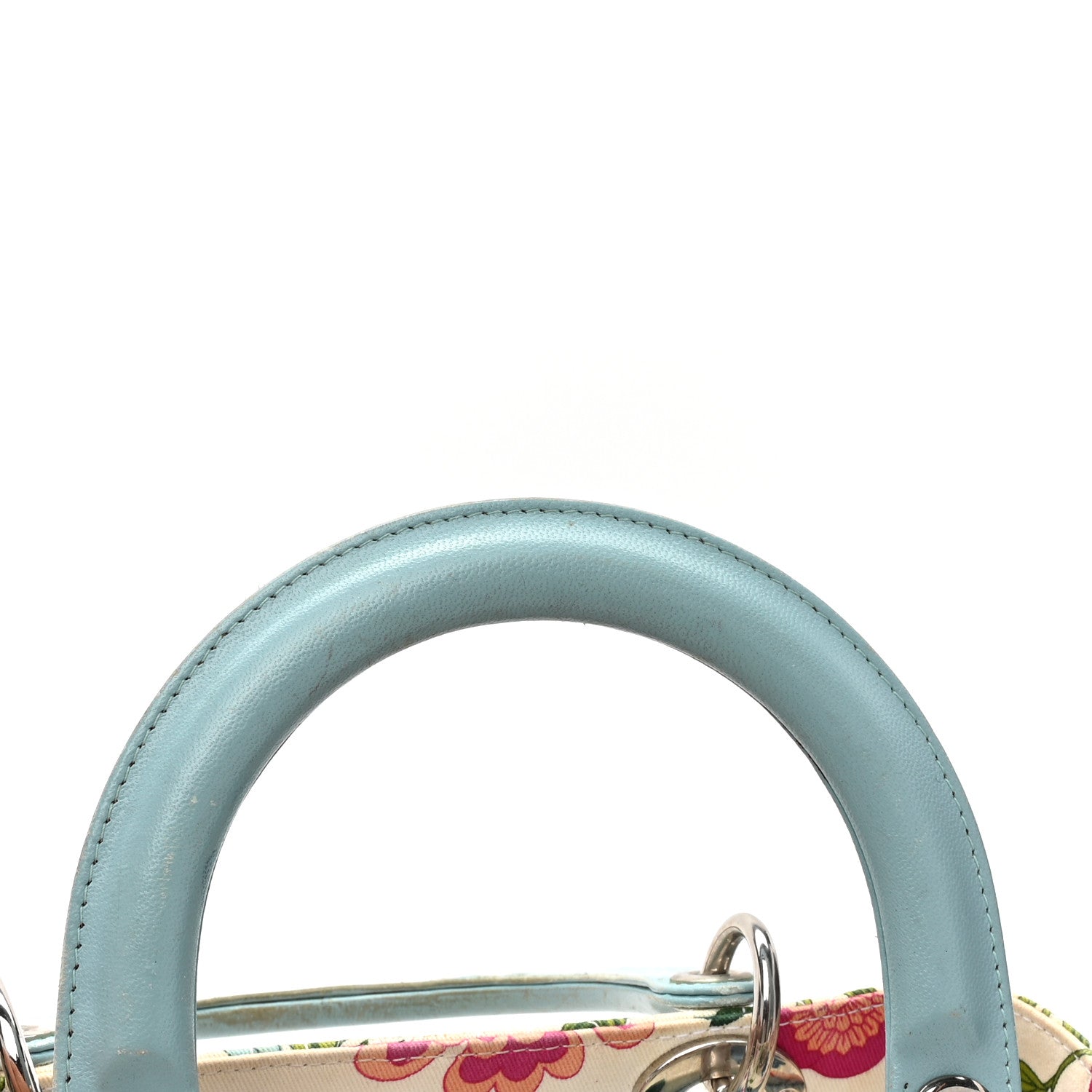 Christian Dior Canvas Cannage Floral Print Medium Lady Dior White Multicolor 13 of 19