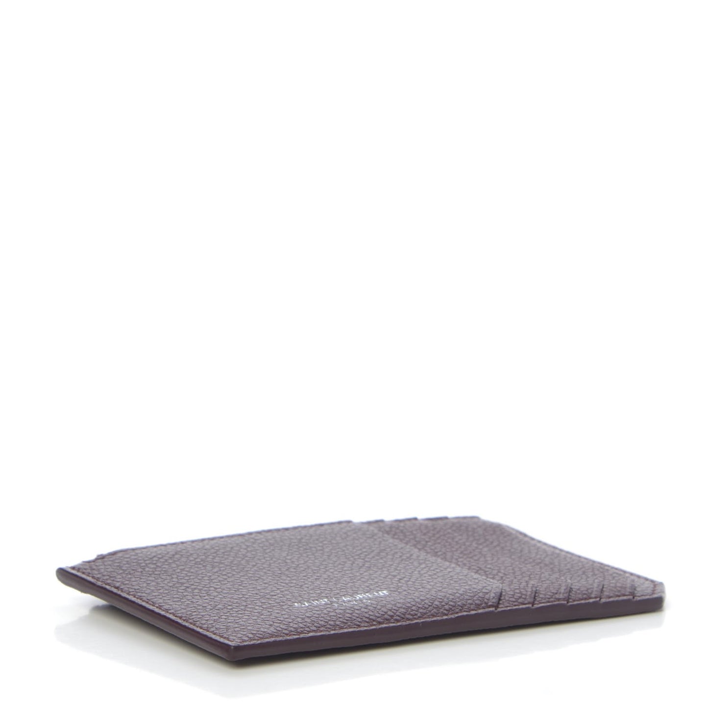 Grained Calfskin 5 Fragments Zip Pouch Card Holder Bordeaux