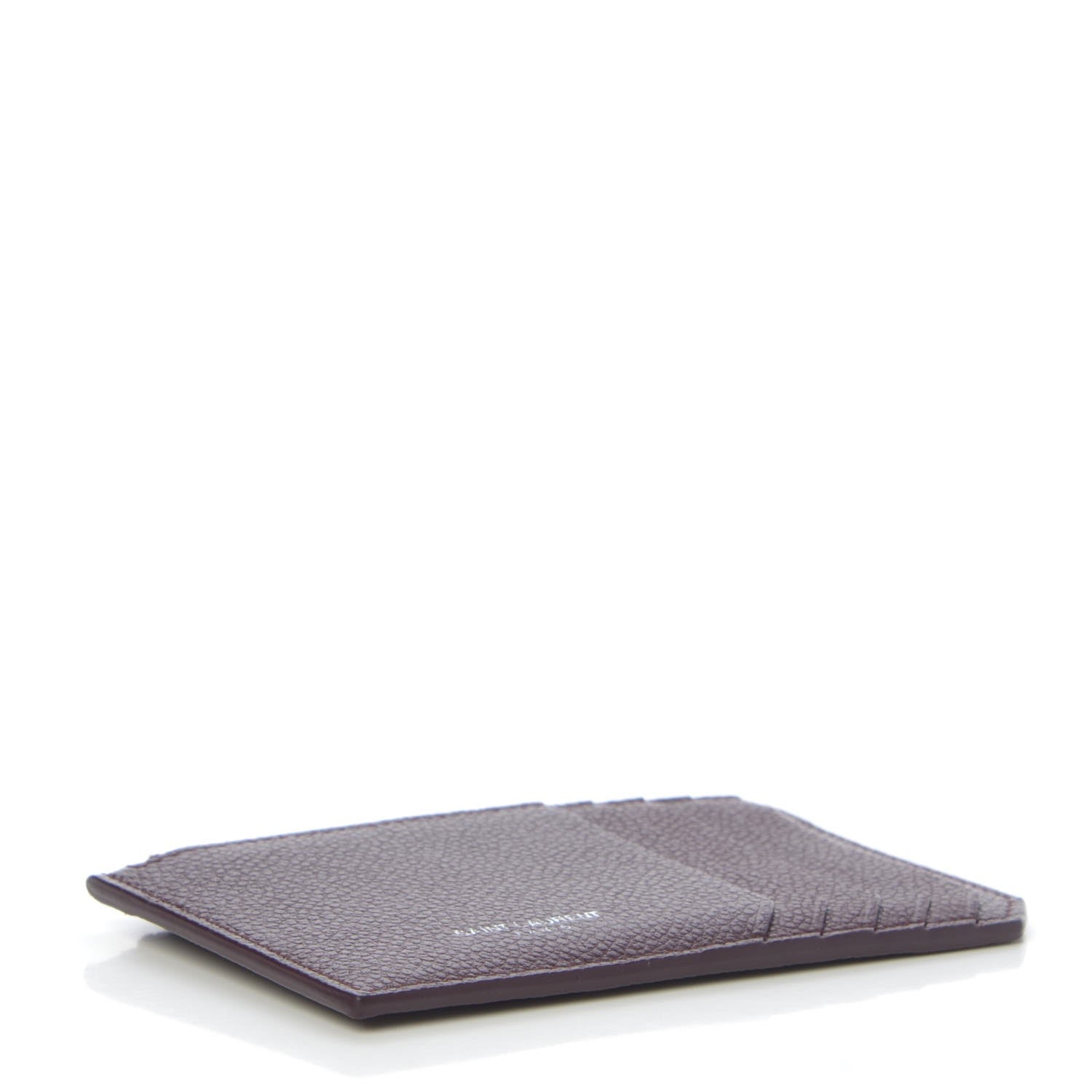 Saint Laurent Grained Calfskin 5 Fragments Zip Pouch Card Holder Bordeaux 4 of 8