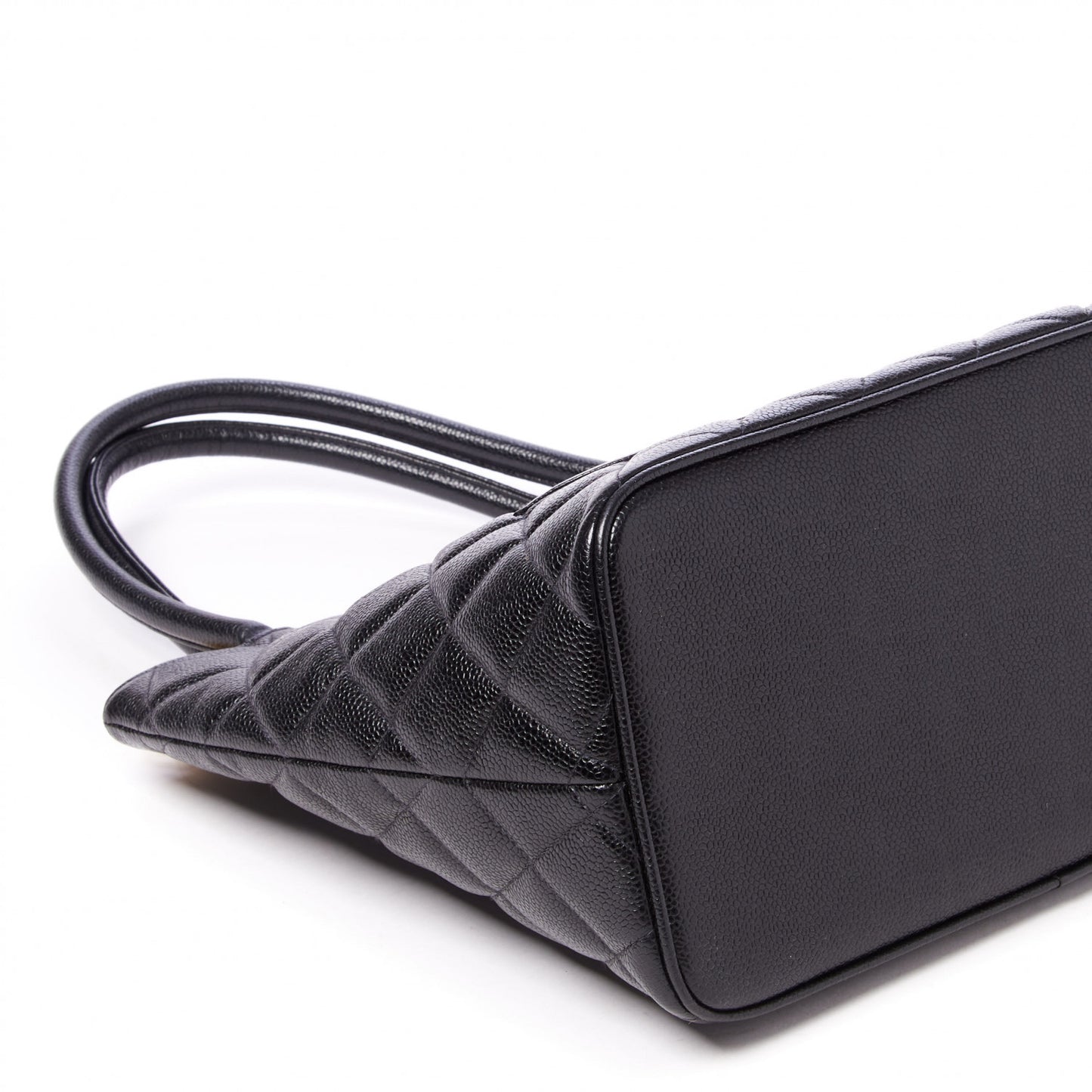 Caviar Quilted Medallion Tote Black