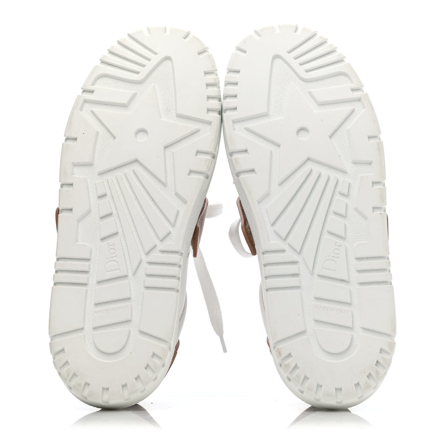 Calfskin Bi-Color Dior-ID Platform Sneakers 37 White Nude