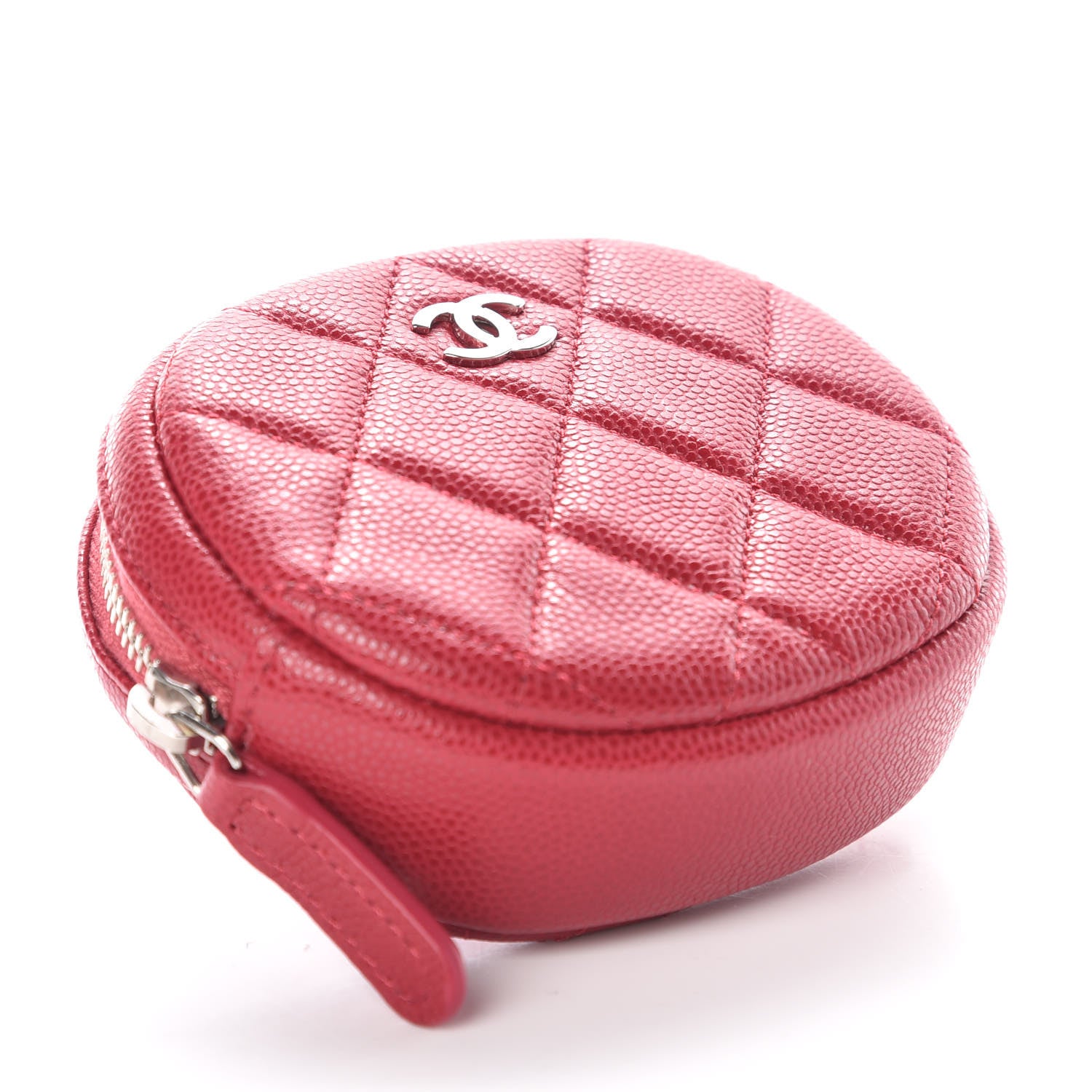 Chanel Caviar Quilted Zip Around Classic Coin Purse Dark Pink 4 of 8