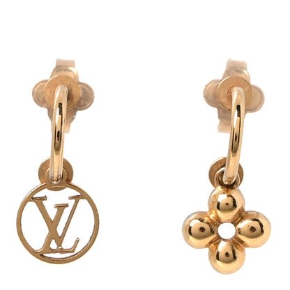 Louis Vuitton Brass Blooming Earrings Gold 1 of 5