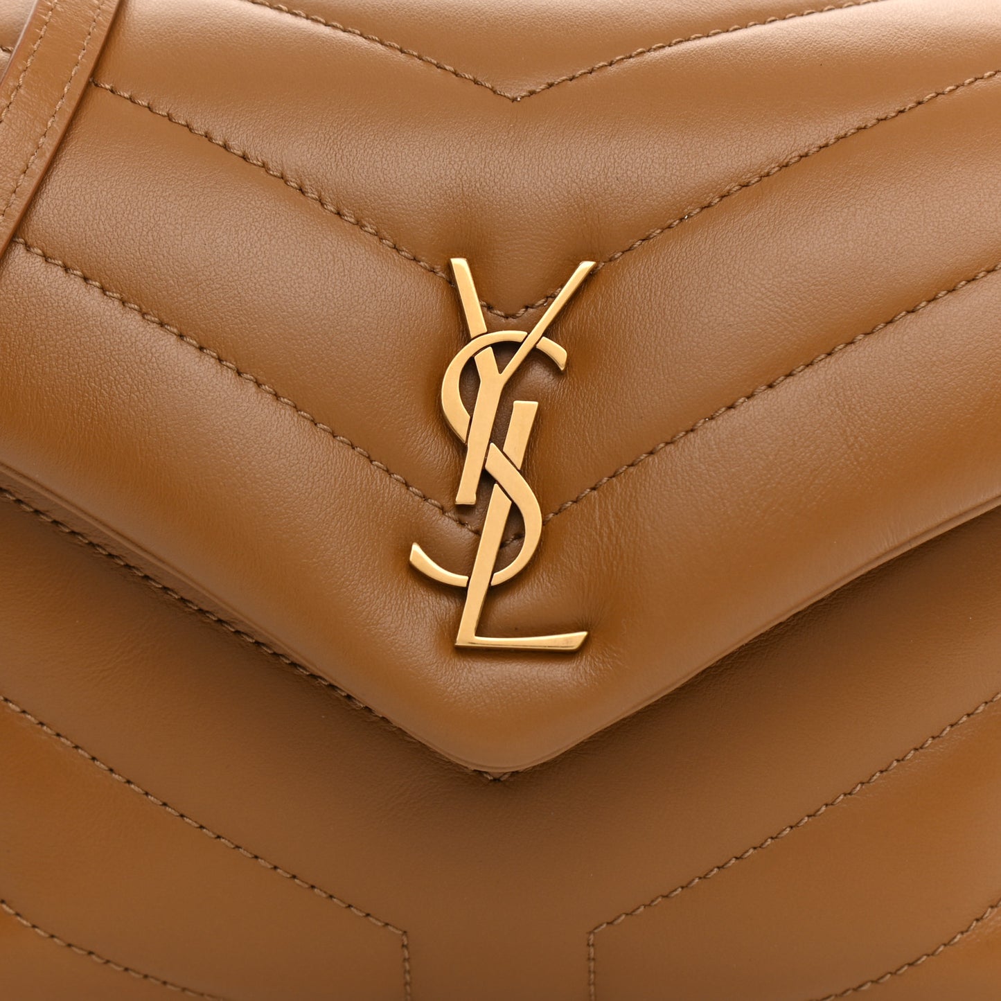Calfskin Y Quilted Monogram Toy Loulou Crossbody Bag Dark Natural