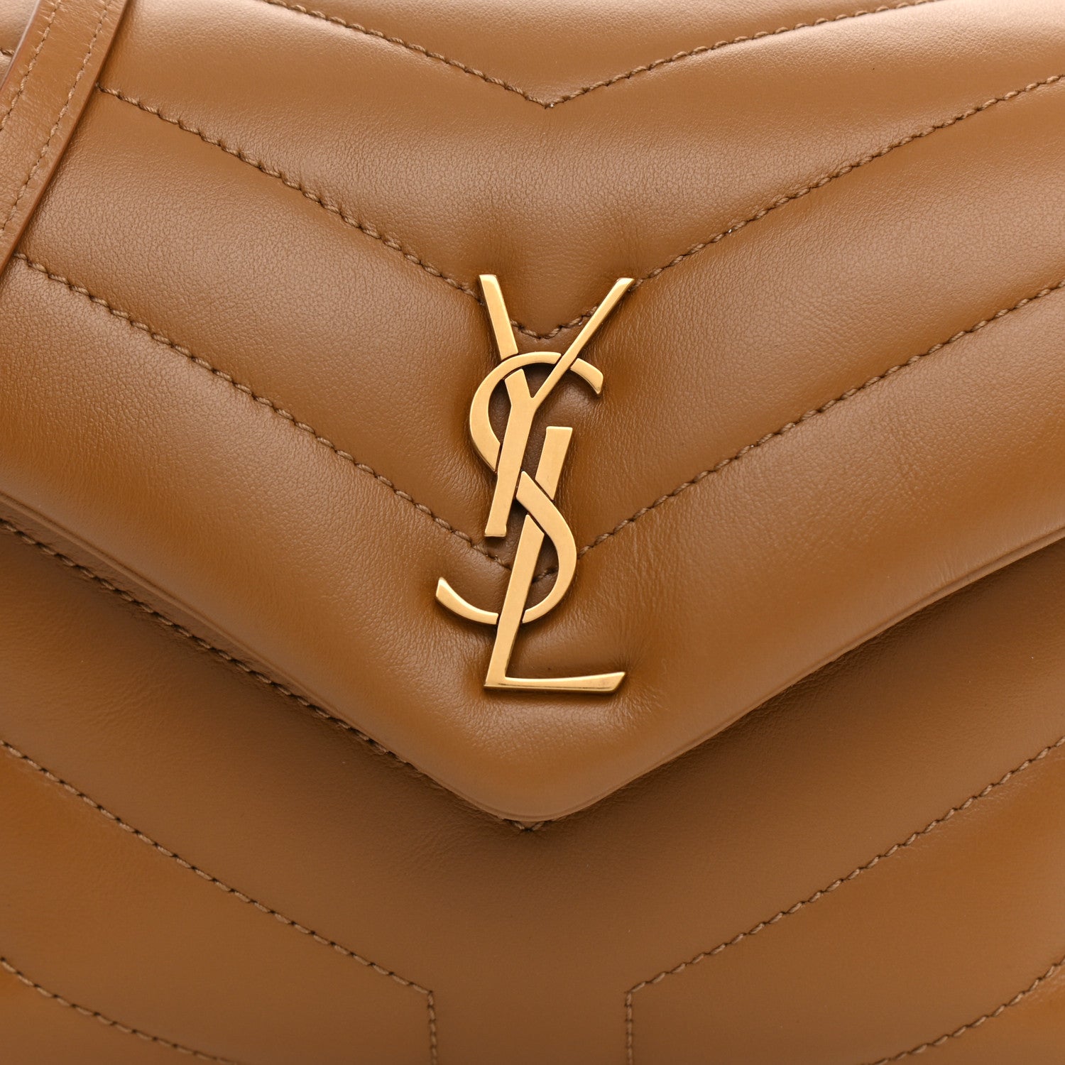 Saint Laurent Calfskin Y Quilted Monogram Toy Loulou Crossbody Bag Dark Natural 15 of 22