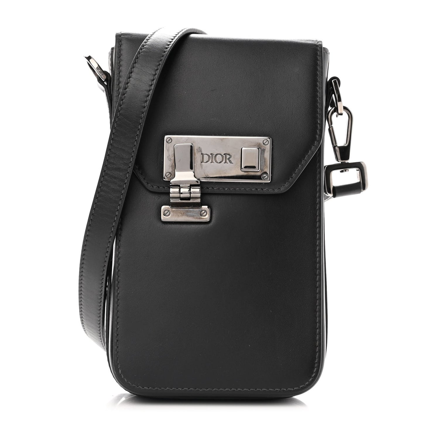 Smooth Calfskin Vertical Pouch Black