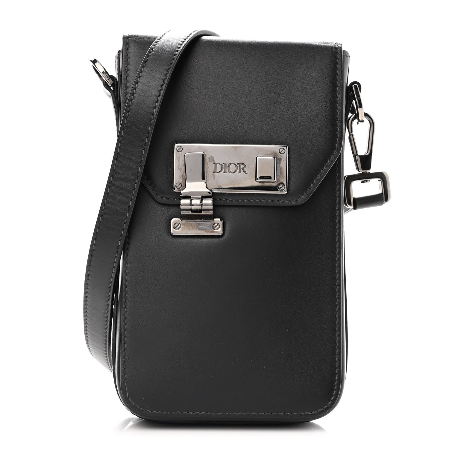 Christian Dior Smooth Calfskin Vertical Pouch Black 1 of 12
