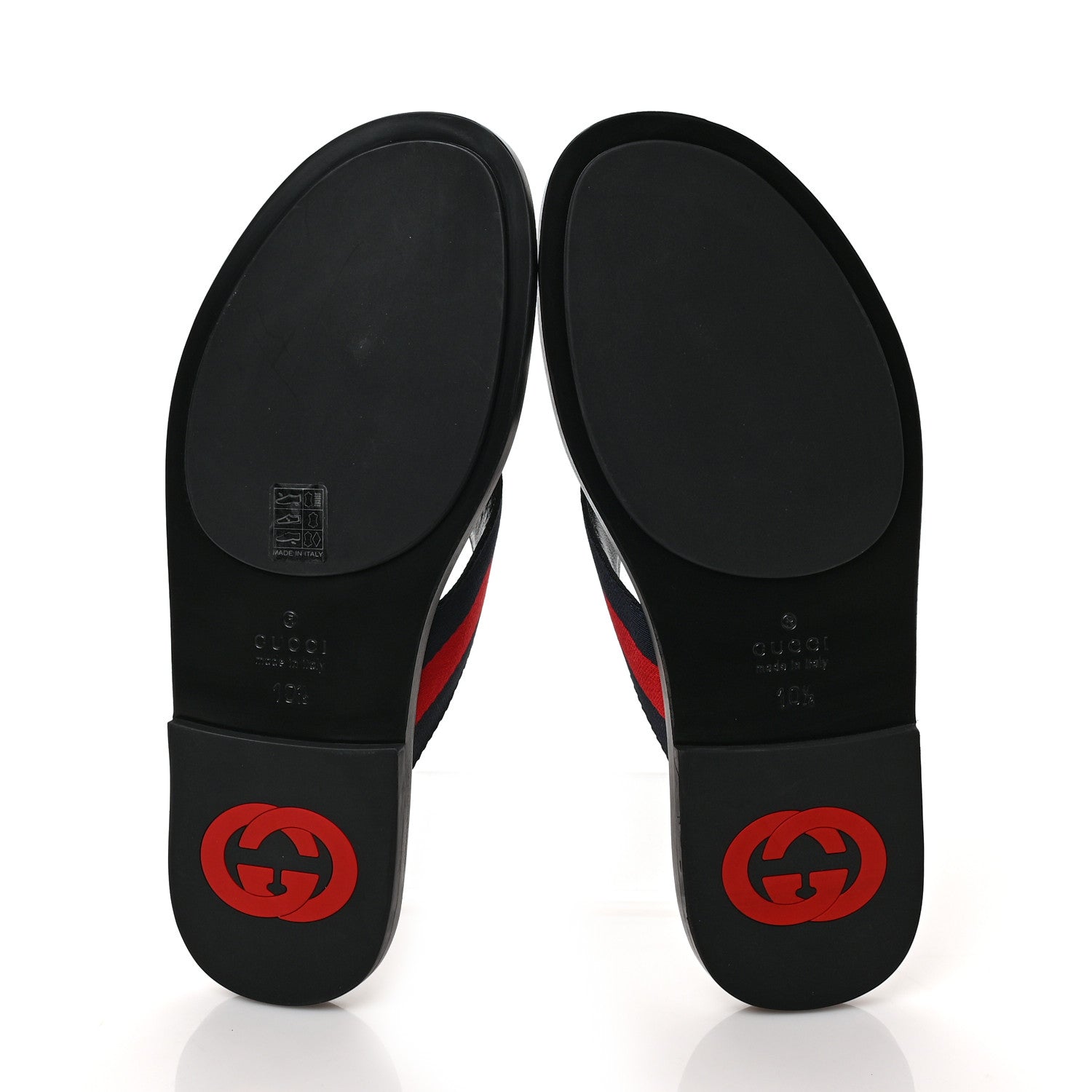 Gucci Nylon Calfskin Web Mens GG Thong Sandals 10.5 Blue Red Black 5 of 9