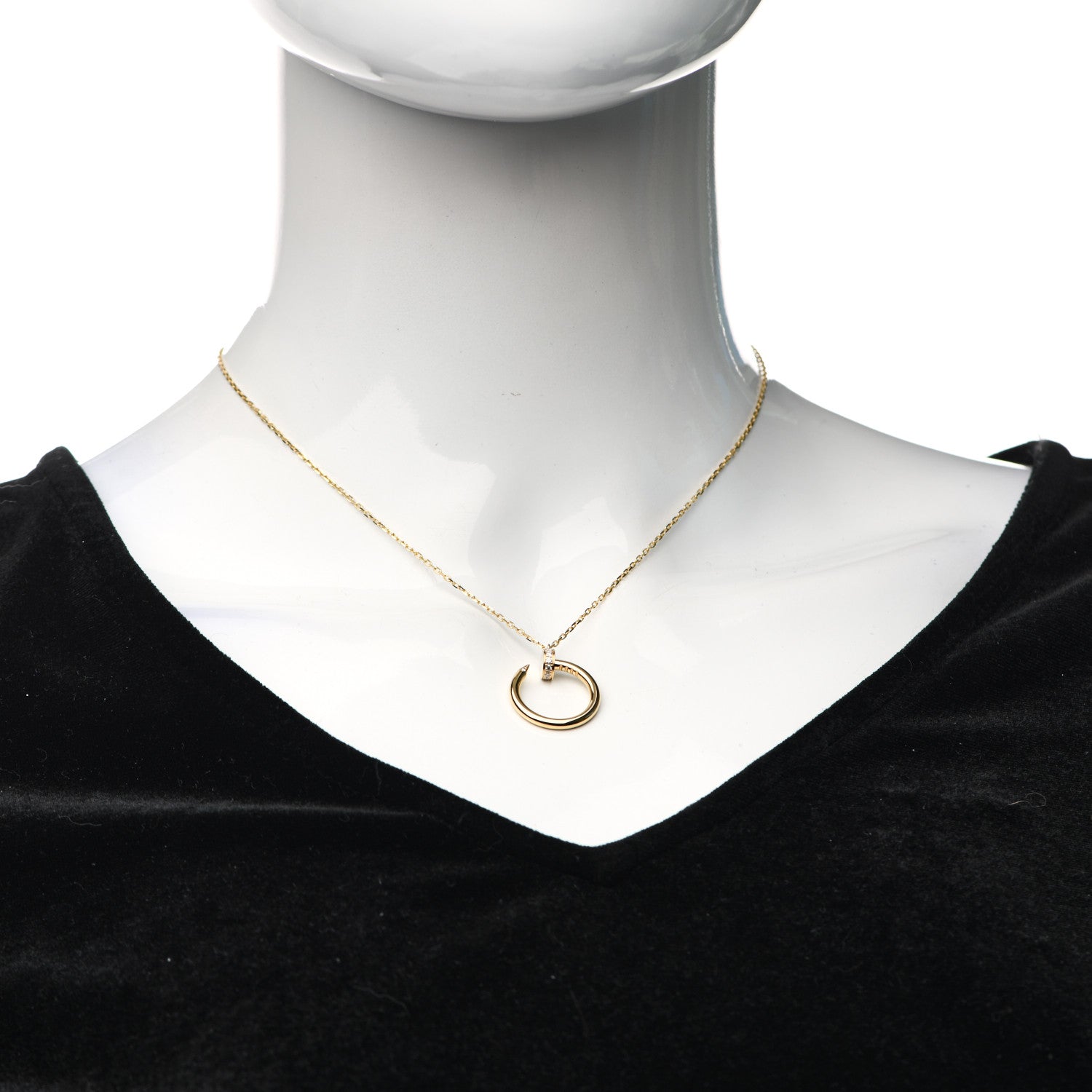 Cartier 18K Yellow Gold Diamond Juste Un Clou Pendant Necklace 2 of 6