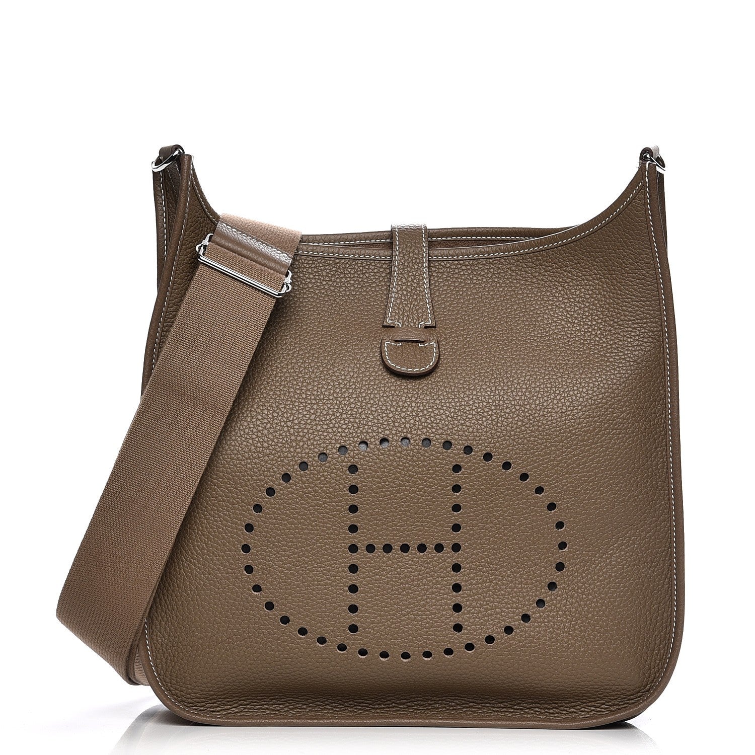 Hermes Taurillon Clemence Evelyne III GM Etoupe 1 of 7