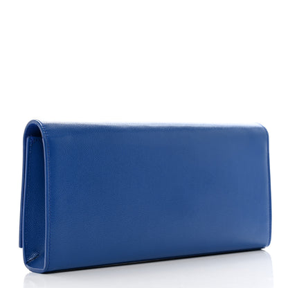 Saint Laurent Grain De Poudre Classic Monogram Cassandre Clutch Blue Majorelle 3 of 7