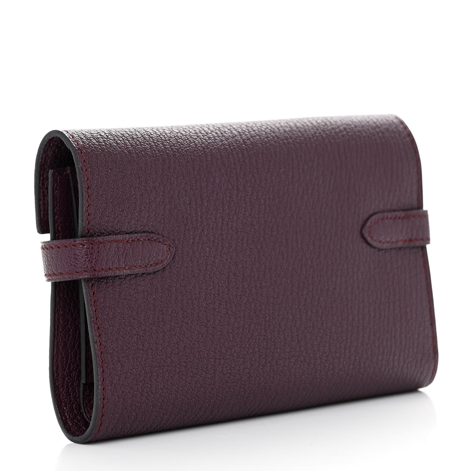 Hermes Chevre Mysore Medium Kelly Wallet Prune 3 of 10