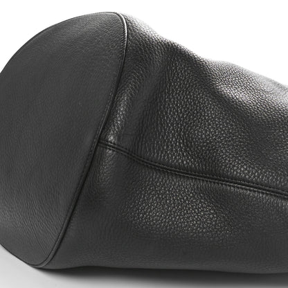 Khaite Pebbled Sport Calfskin Medium Lotus Tote Black 10 of 10