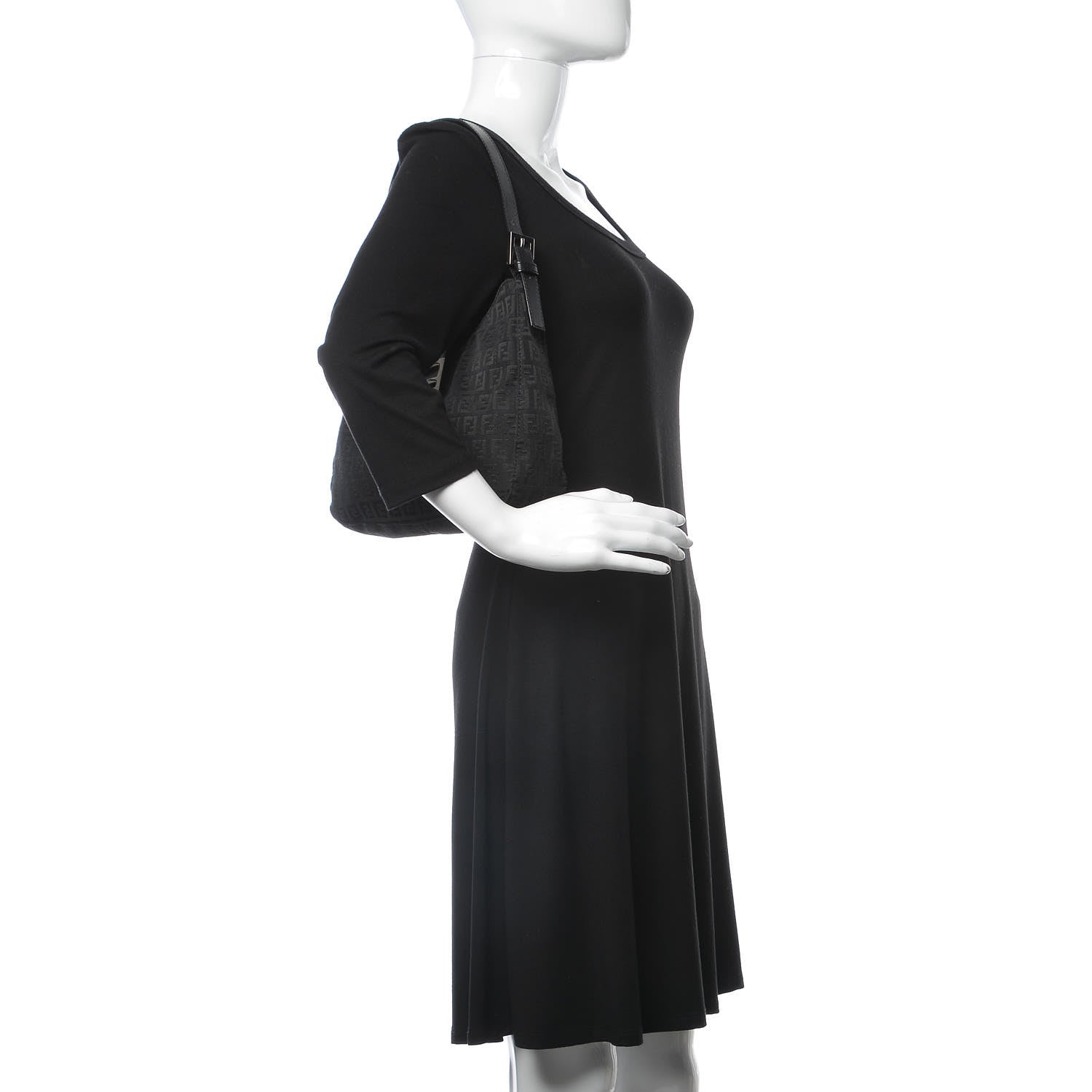 Fendi Zucchino Small Hobo Black 2 of 7