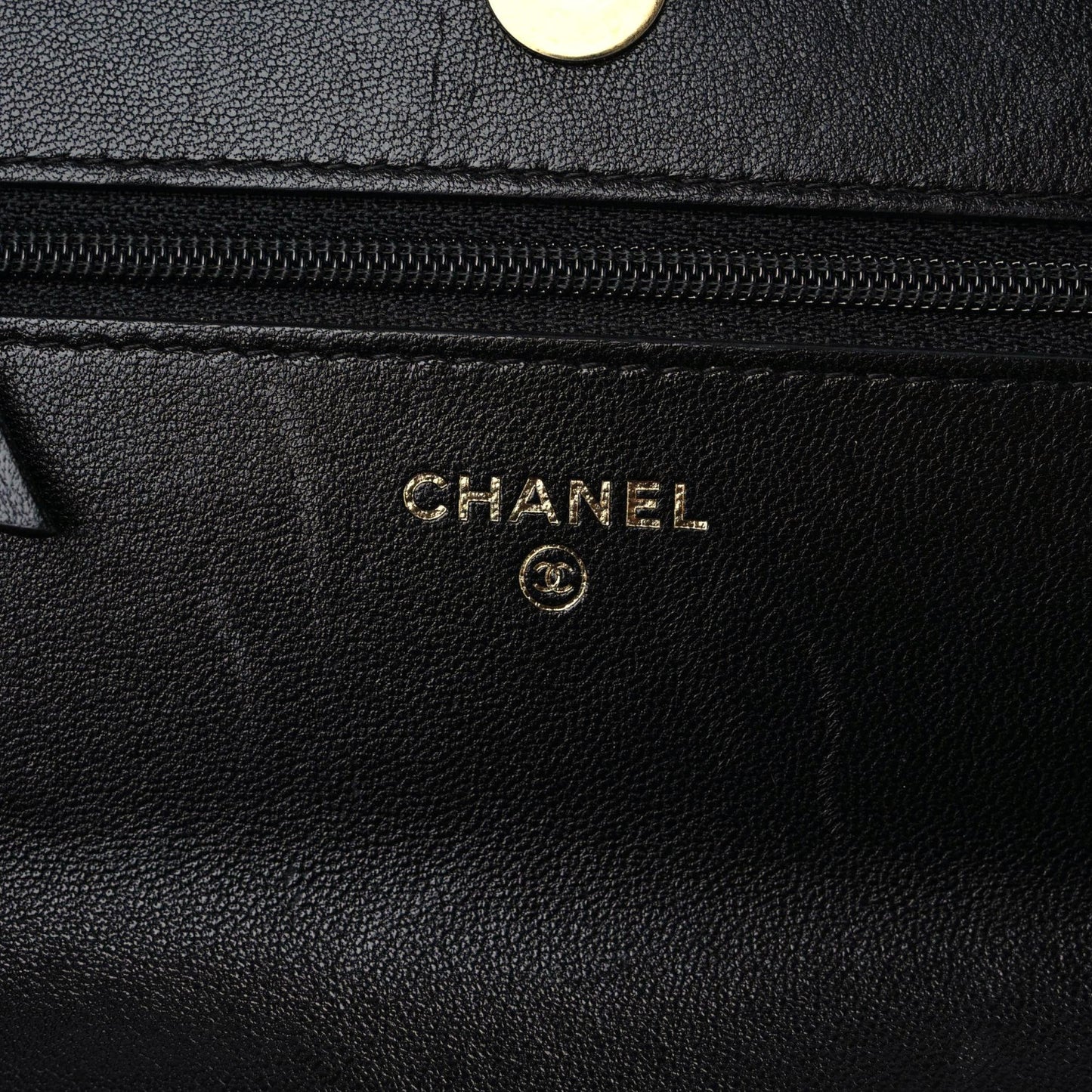 Lambskin Quilted Chanel 19 Wallet On Chain WOC Black