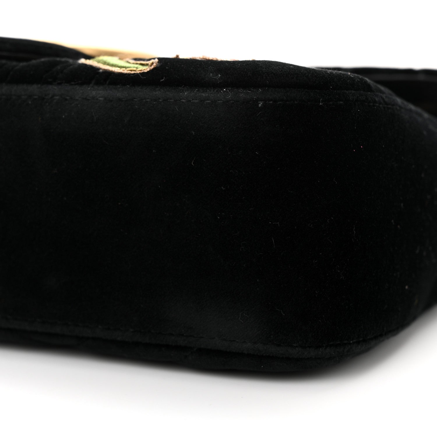 Gucci Velvet Matelasse Loved Embroidered Medium GG Marmont Shoulder Bag Black 10 of 10