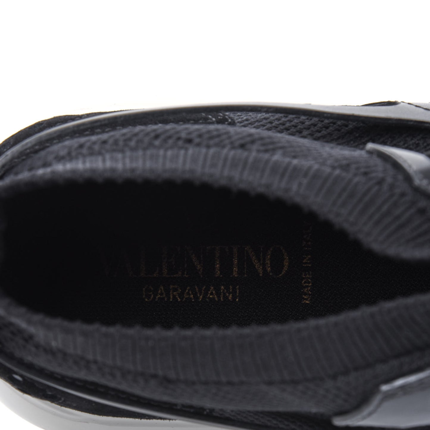 Calfskin Mesh Mens Sound High Sneakers 43.5 Black