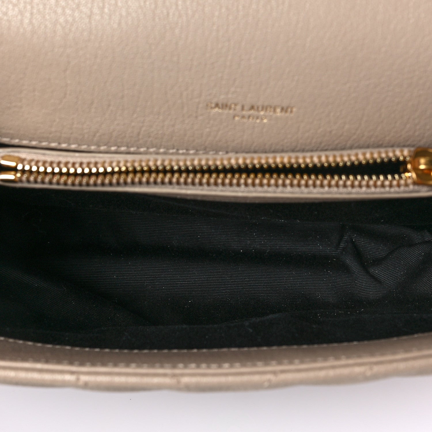 Saint Laurent Sheepskin Matelasse Chevron Monogram Medium College Bag Dark Beige 5 of 7