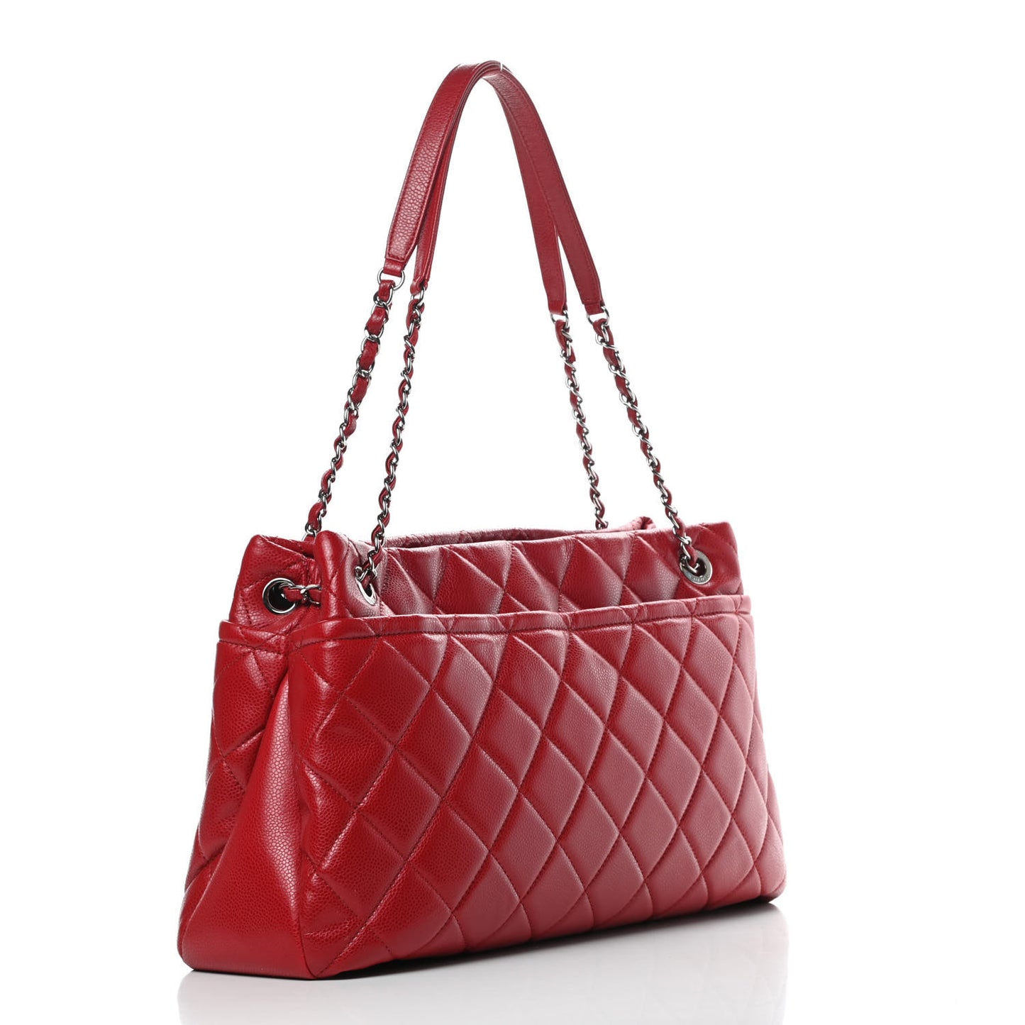 Caviar Quilted Timeless CC Soft Tote Red