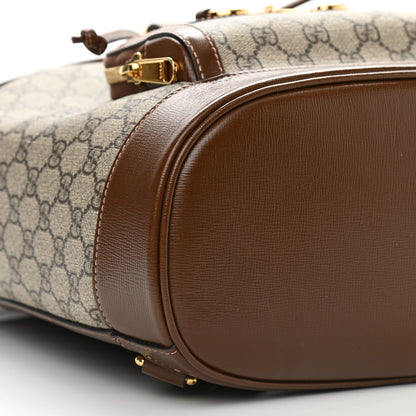 Gucci GG Supreme Monogram Calfskin Horsebit 1955 Single Buckle Backpack Beige Brown Sugar 9 of 13