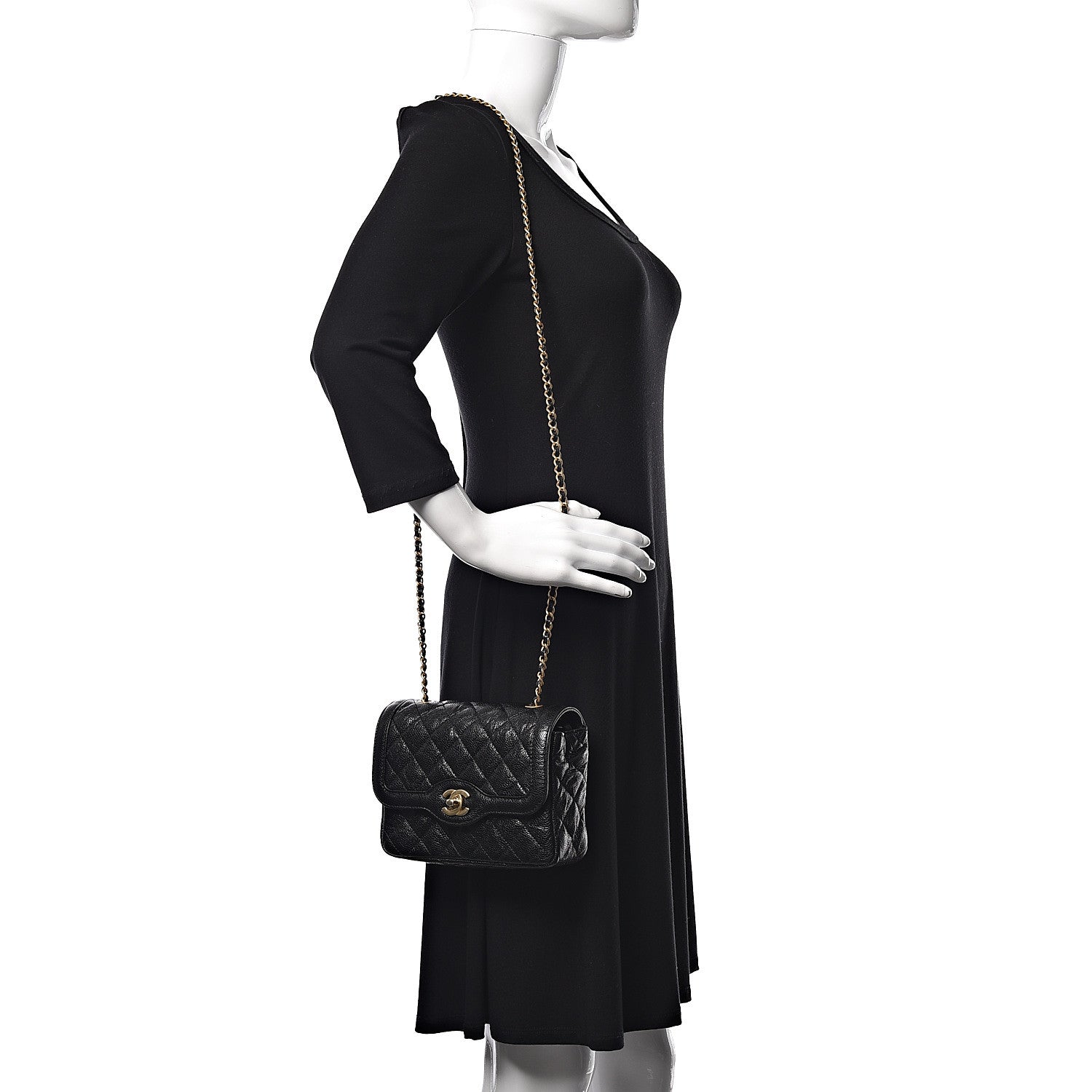 Chanel Crumpled Grained Calfskin Quilted Mini Two Tone Flap Black 2 of 11