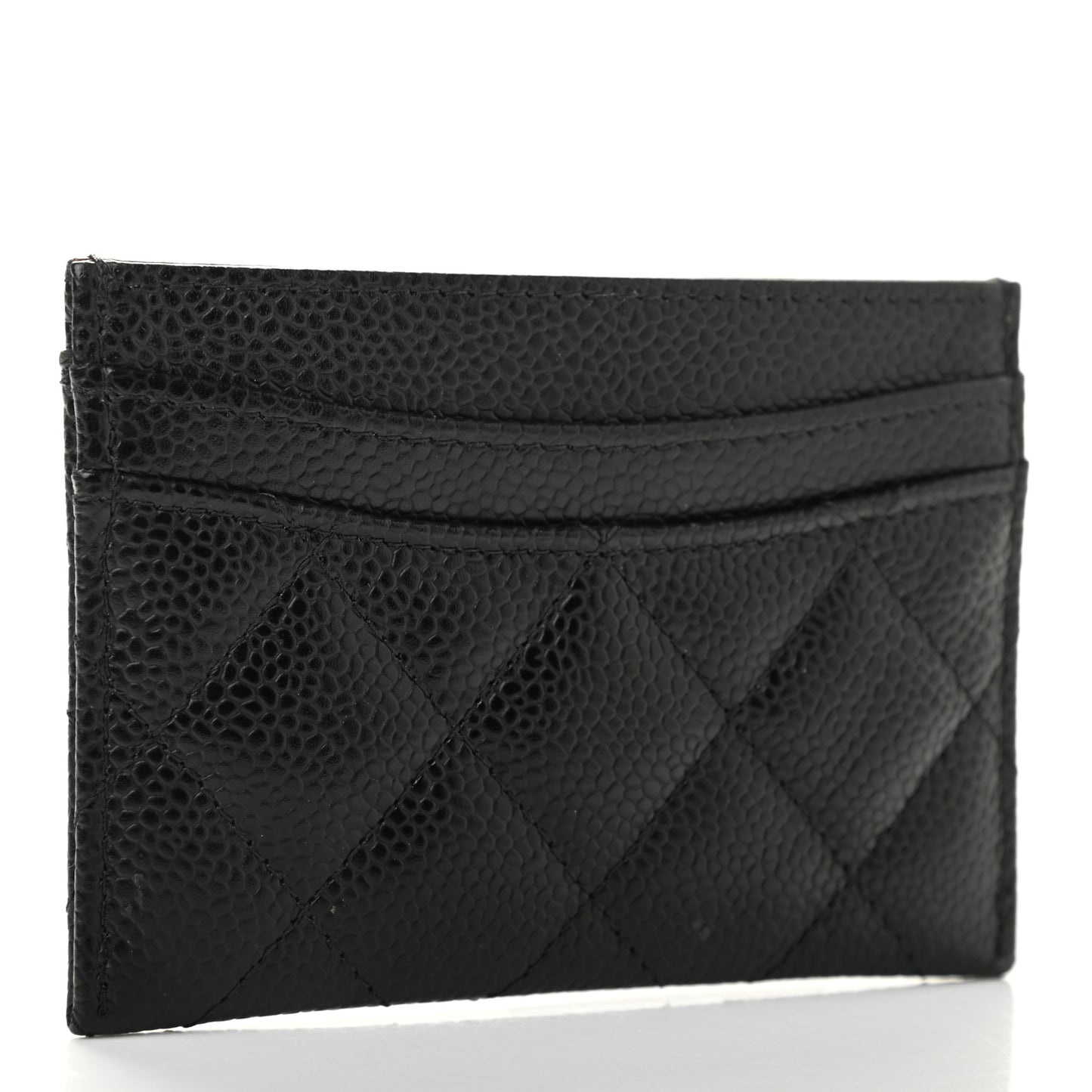 Caviar Quilted Card Holder Black