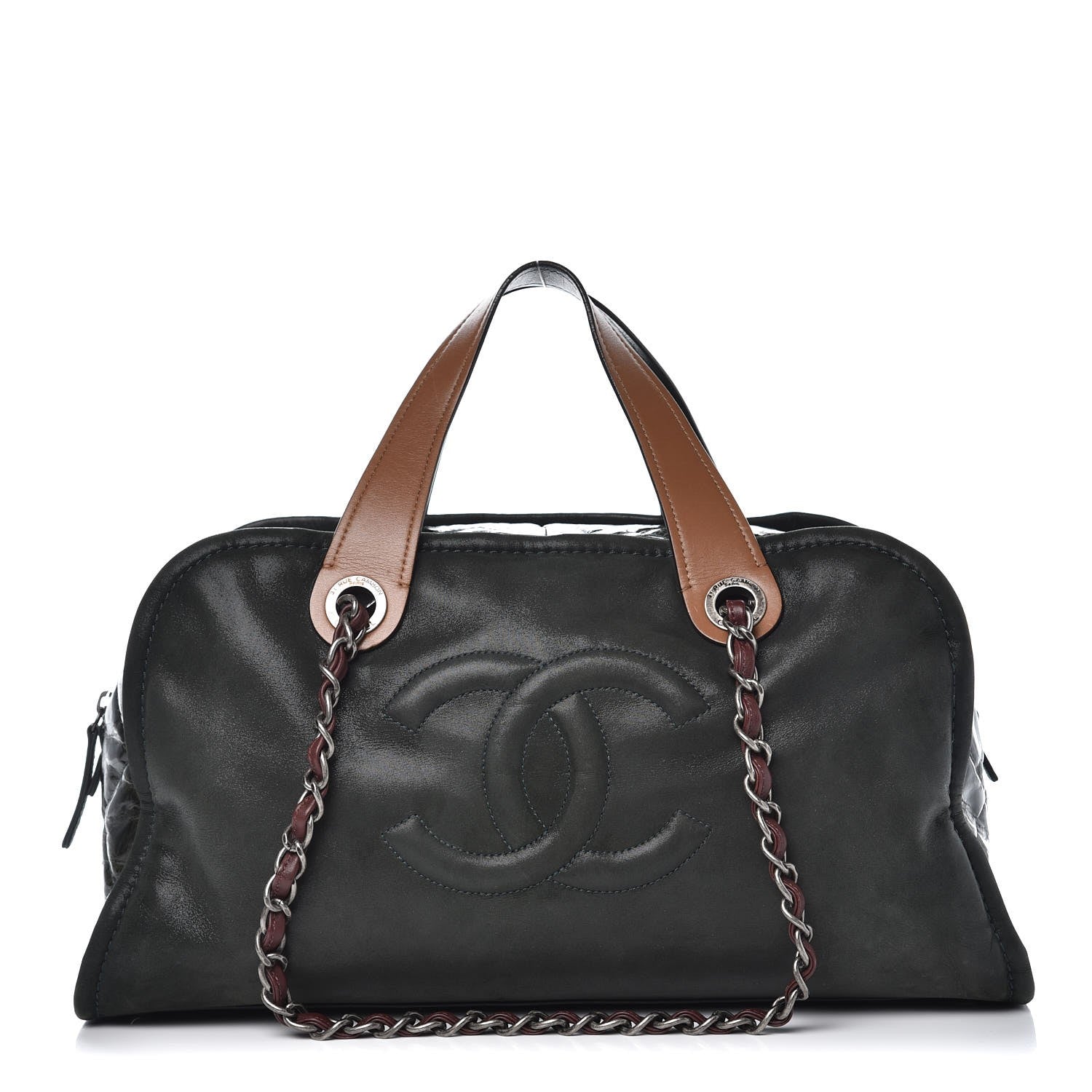 Chanel Iridescent Calfskin In The Mix Bowler Green 1 of 7