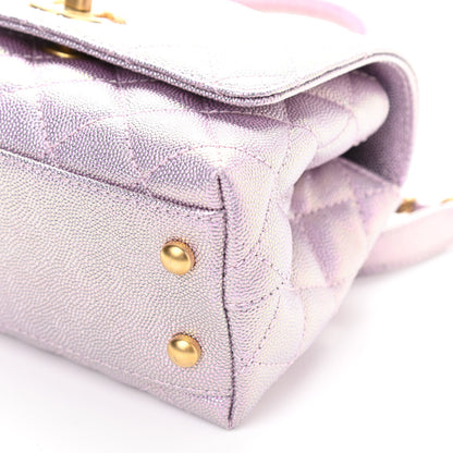 Chanel Metallic Caviar Quilted Extra Mini Coco Handle Flap Light Pink 10 of 11