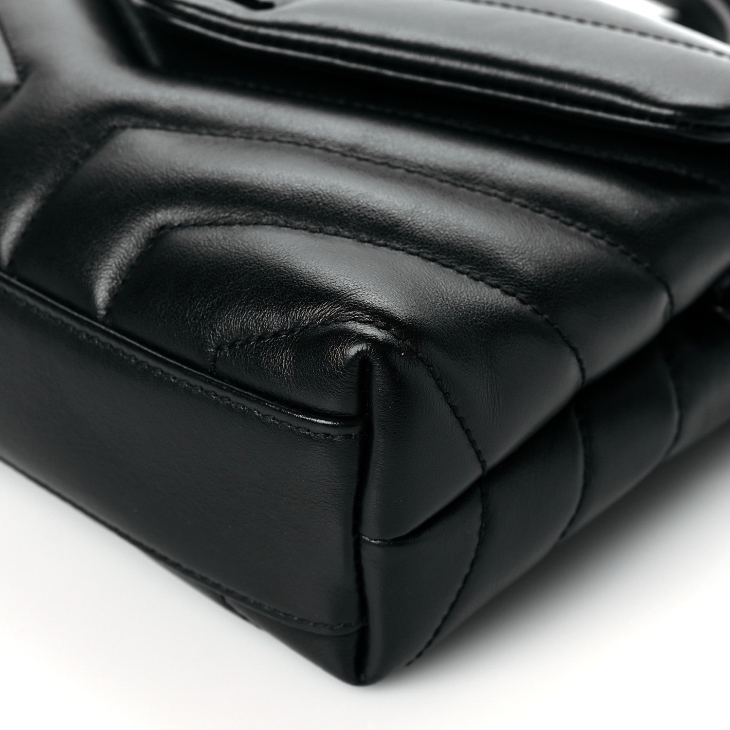 Saint Laurent Calfskin Y Quilted Monogram Toy Loulou Crossbody Bag Black 10 of 13