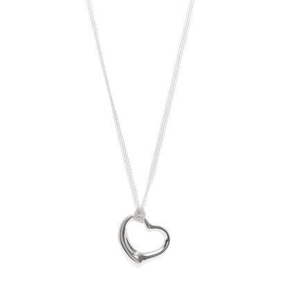 Tiffany Sterling Silver 36mm Elsa Perretti Open Heart Mesh Necklace 1 of 4