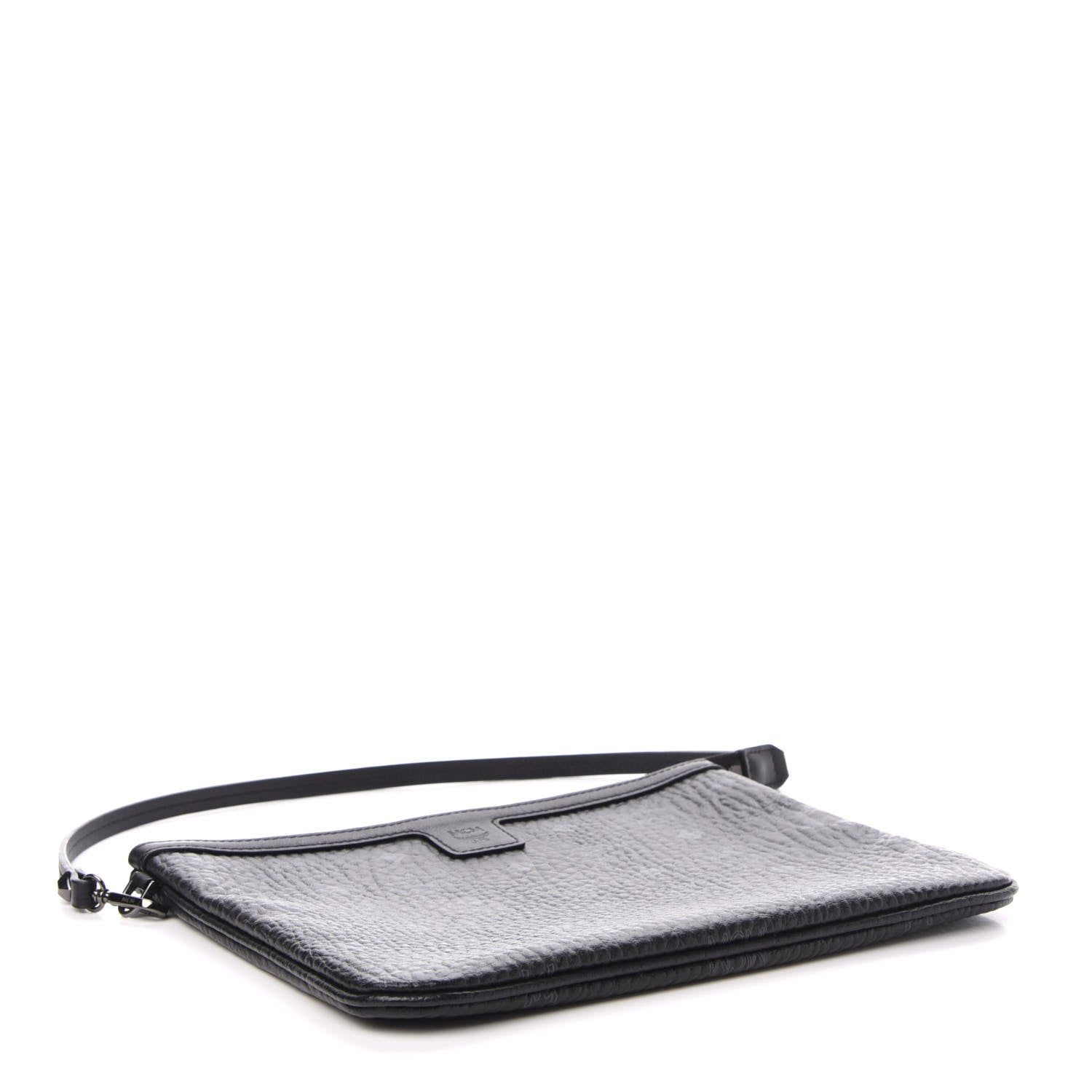 MCM Visetos Liz Shopper Tote Pouch Black 4 of 9