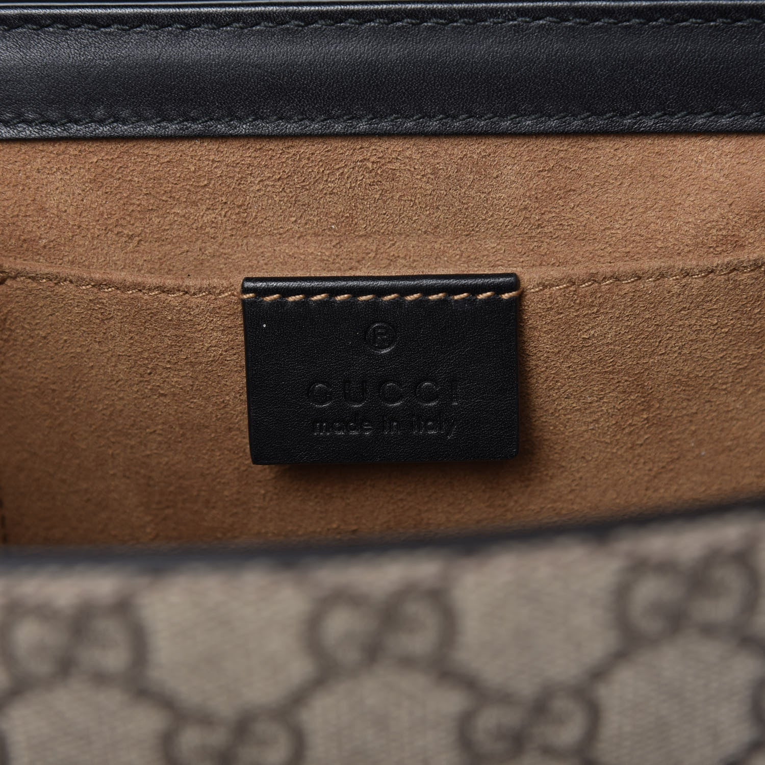 Gucci GG Supreme Monogram Calfskin Small Padlock Shoulder Bag Beige Black Cuir 8 of 10