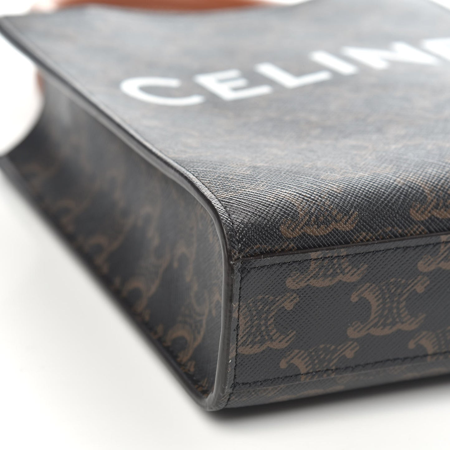 Triomphe Canvas Calfskin Mini Vertical Cabas Tan