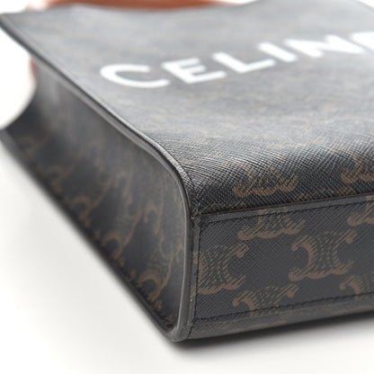 Celine Triomphe Canvas Calfskin Mini Vertical Cabas Tan 7 of 9