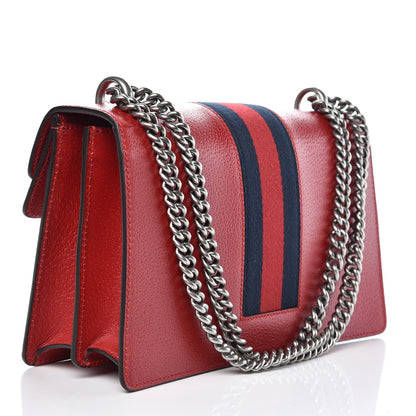 Gucci Calfskin Web Floral Embroidered Small Dionysus Shoulder Bag Hibiscus Red 4 of 8